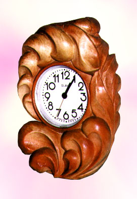 Watch, carved wood